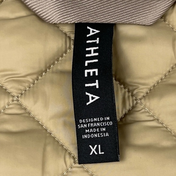 Athleta Whisper Featherless Metallic Oversized Jacket in Gold - Picture 3 of 5